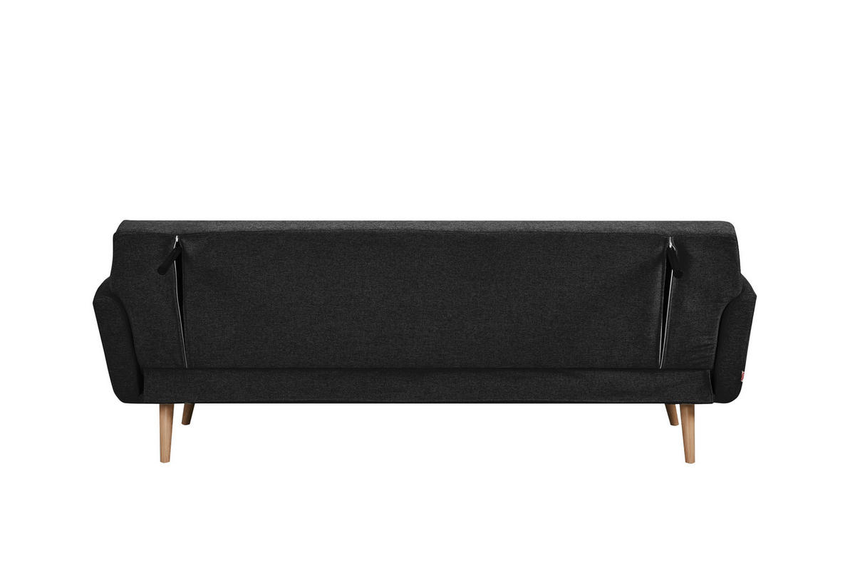 SCHLAFSOFA in Struktur Schwarz  - Schwarz/Naturfarben, MODERN, Holz/Textil (212/79/85cm) - Livetastic