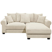 ECKSOFA  Cord Creme  - Creme/Schwarz, Konventionell, Kunststoff/Textil (255/185cm) - MID.YOU