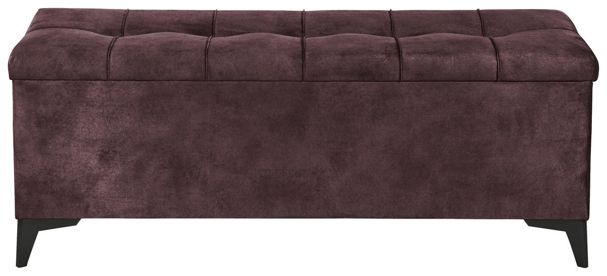 BETTBANK 139/58/50 cm   - Aubergine/Schwarz, Konventionell, Kunststoff/Textil (139/58/50cm) - Modante