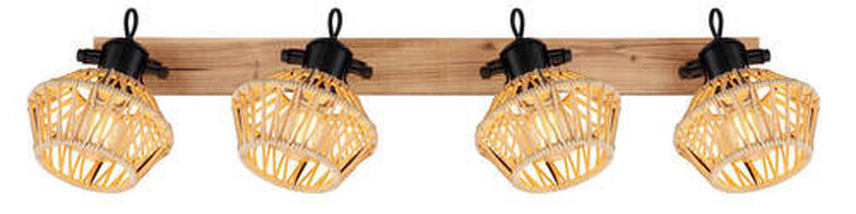 SPOTLIGHT 80/16/25 cm   - svart/mörkbrun, Natur, metall/naturmaterial (80/16/25cm) - Globo