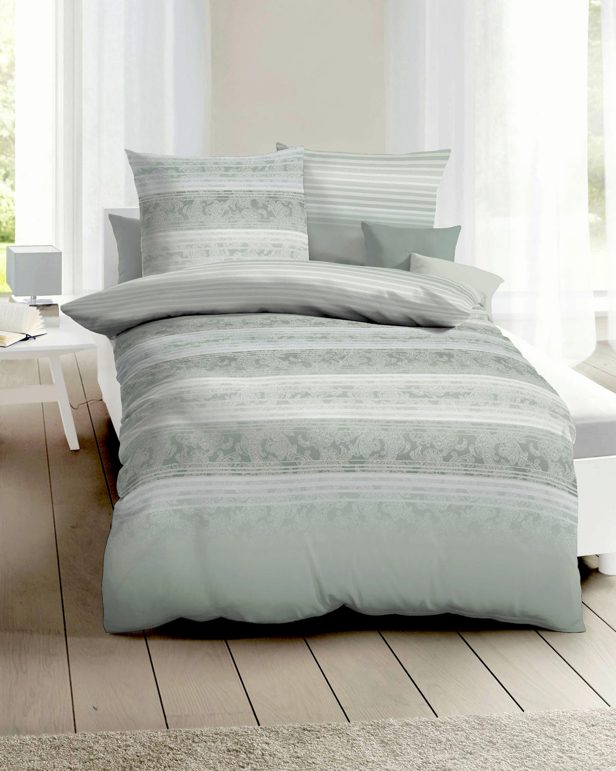 BETTWÄSCHE Palace Makosatin 140/200 cm  - Khaki, Design, Textil (140/200cm) - Kaeppel