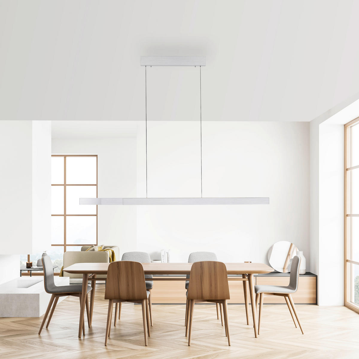 LED-HÄNGELEUCHTE 179/5,8/180 cm    - Alufarben, Design, Metall (179/5,8/180cm) - Paul Neuhaus