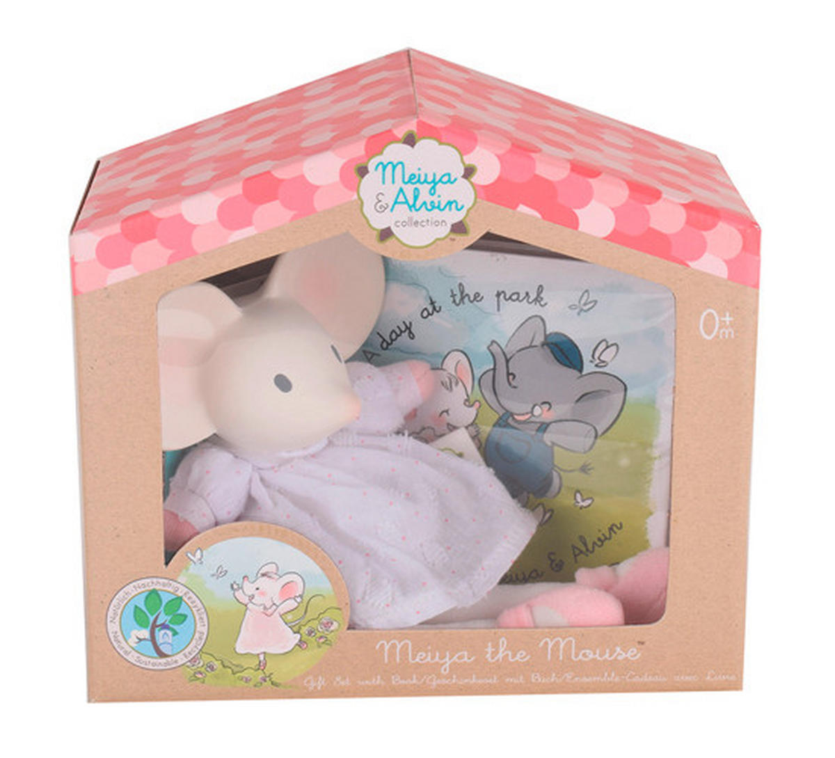 GESCHENKSET MIT BUCH - Rosa/Weiß, Basics, Naturmaterialien/Papier (21/11/19cm)