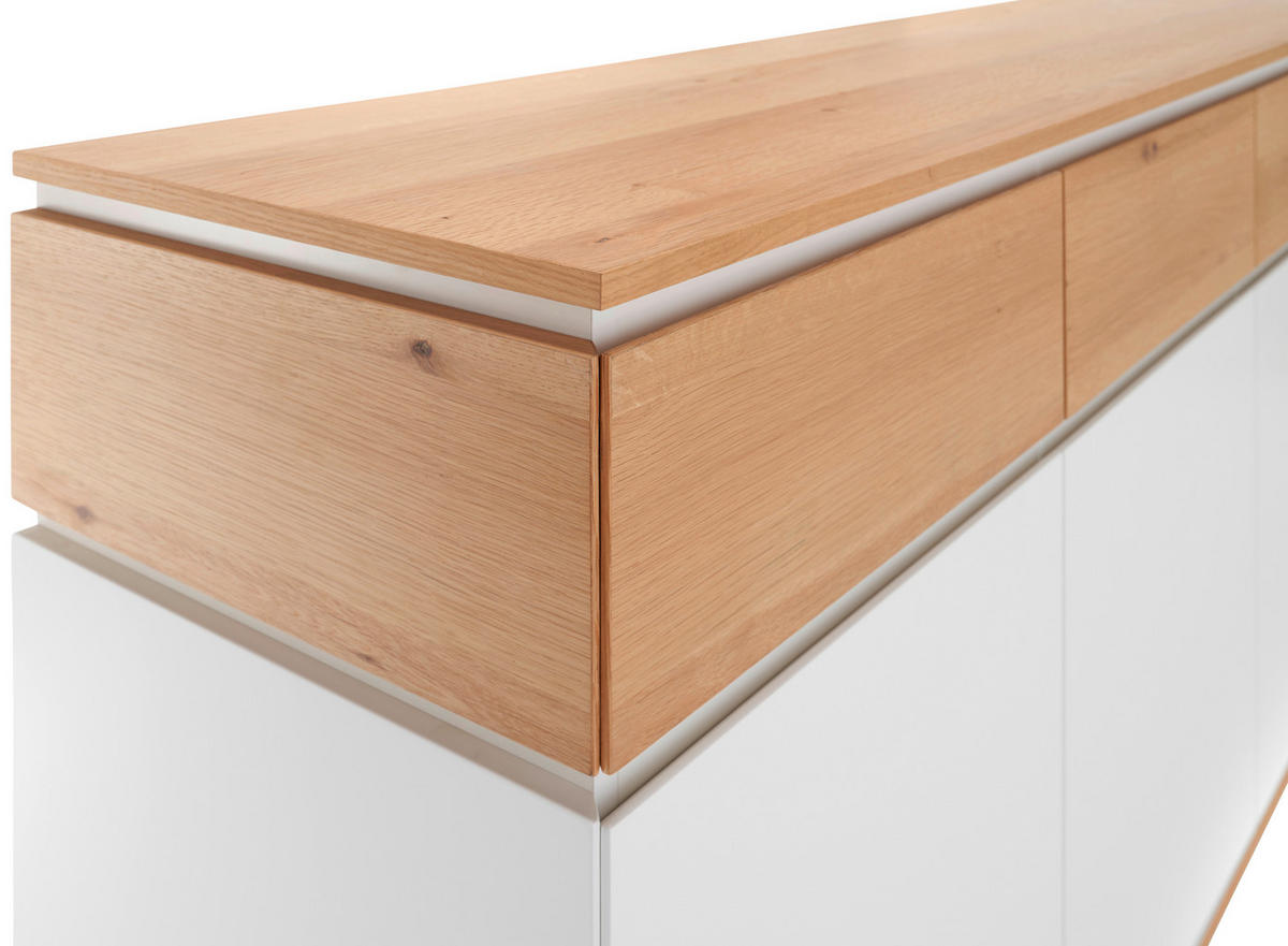 SIDEBOARD 190/80/40 cm  - Eichefarben/Weiß, KONVENTIONELL, Holz/Holzwerkstoff (190/80/40cm) - Novel