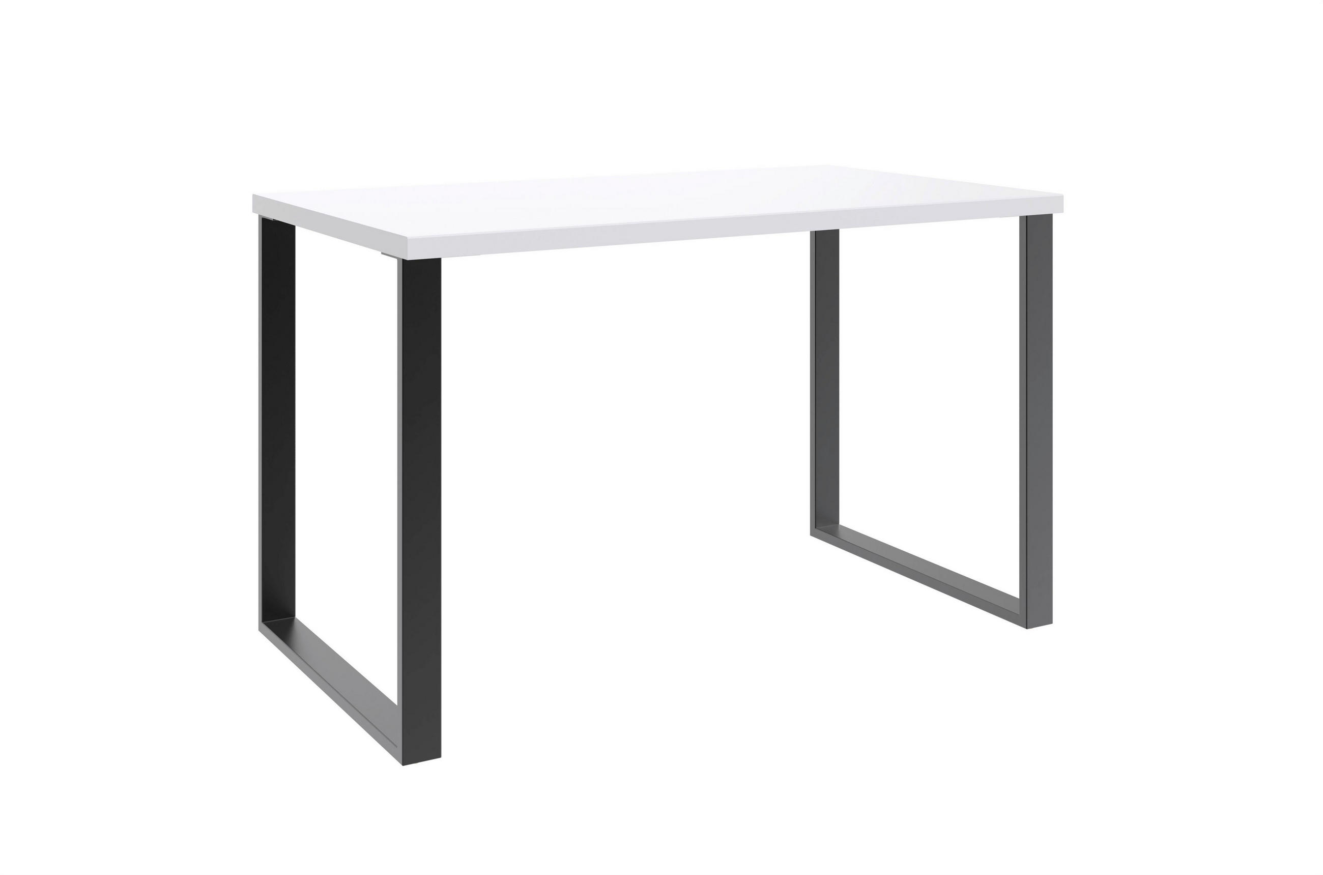 PISALNA MIZA kovina, leseni material črna, bela  - črna/bela, Basics, kovina/leseni material (140/75/70cm) - Hom`in