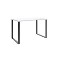 PISALNA MIZA leseni material, kovina bela, črna  - črna/bela, Basics, kovina/leseni material (140/75/70cm) - Hom`in