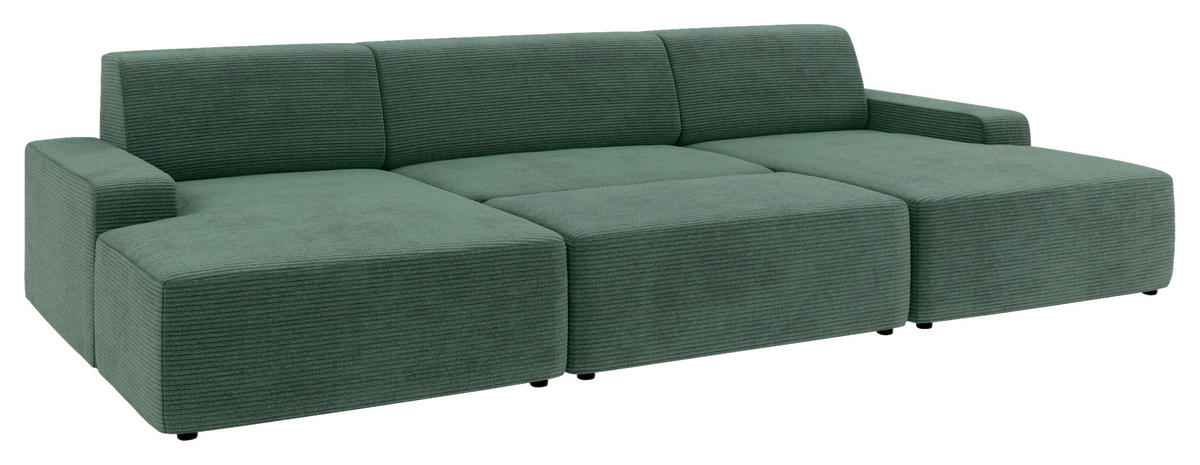 HOCKER Cord Dunkelgrün  - Dunkelgrün/Schwarz, MODERN, Kunststoff/Textil (112/44/66cm) - MID.YOU