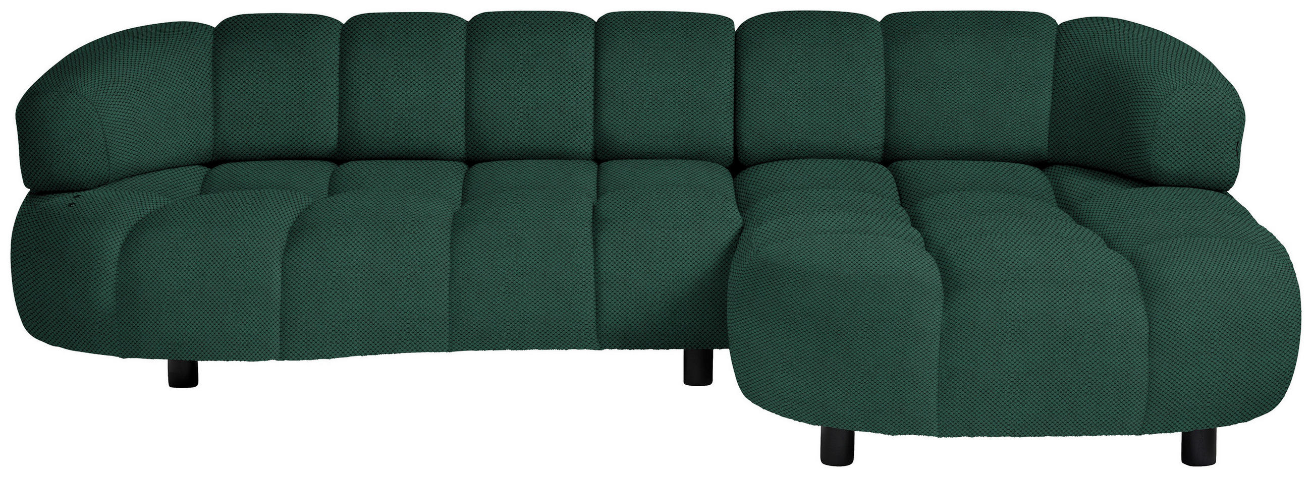 ECKSOFA in Webstoff Waldgrün  284/183 cm  - Waldgrün/Schwarz, Design, Holz/Textil (284/183cm) - Welnova