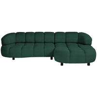 ECKSOFA in Webstoff Waldgrün  284/183 cm  - Waldgrün/Schwarz, Design, Holz/Textil (284/183cm) - Welnova