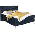 BOXSPRINGBETT 160/200 cm  in Dunkelblau  - Chromfarben/Dunkelblau, Design, Textil/Metall (160/200cm) - Xora