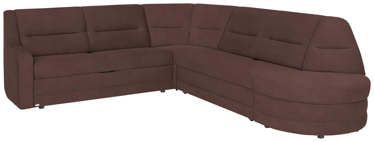 ECKSOFA in Flachgewebe Braun  251/285 cm  - Schwarz/Braun, KONVENTIONELL, Kunststoff/Textil (251/285cm) - Sedda