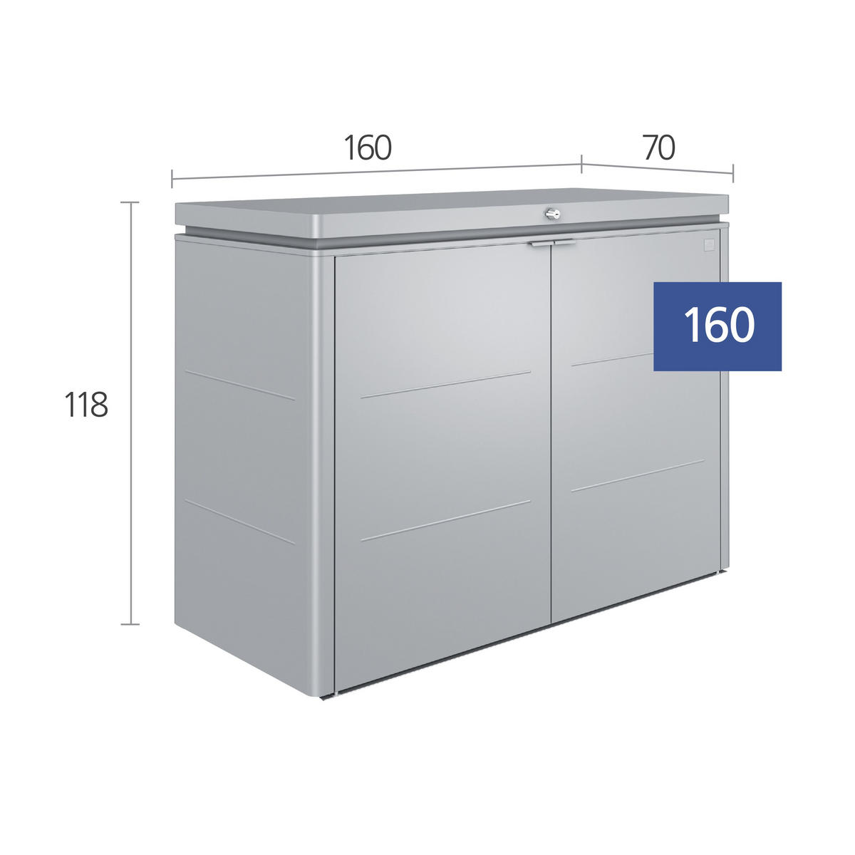 KISSENBOX - Grau, Design, Metall (160/118/70cm) - Biohort