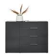 SIDEBOARD  in 135/101/40,5 cm  - Anthrazit/Alufarben, Design, Glas/Holzwerkstoff (135/101/40,5cm) - Voleo