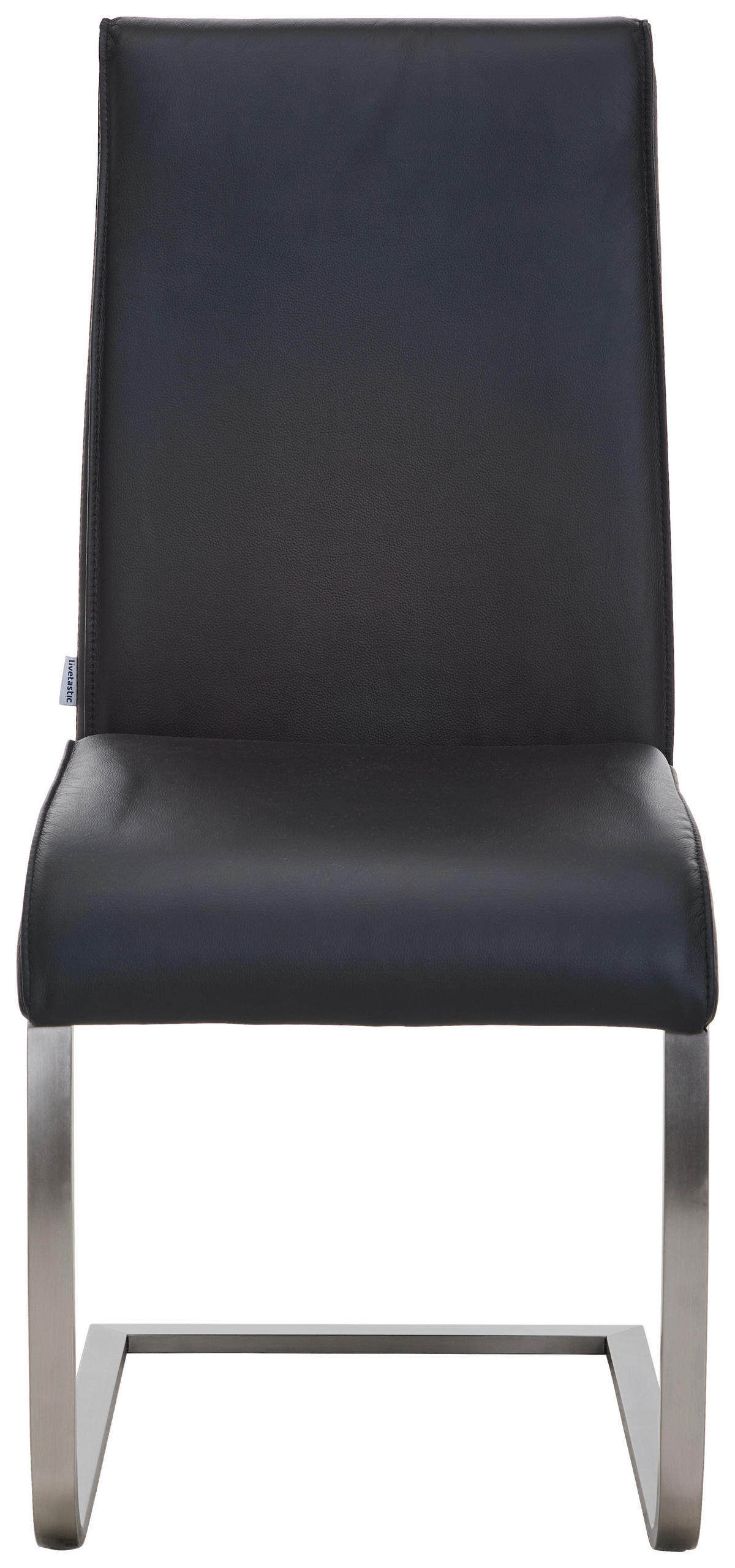SCHWINGSTUHL  in Edelstahl Echtleder pigmentiert  - Edelstahlfarben/Schwarz, Design, Leder/Metall (46/99/62cm) - Livetastic