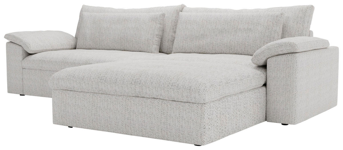 ECKSOFA  in Webstoff Grau  306/198 cm  - Schwarz/Grau, MODERN, Kunststoff/Textil (306/198cm) - Carryhome