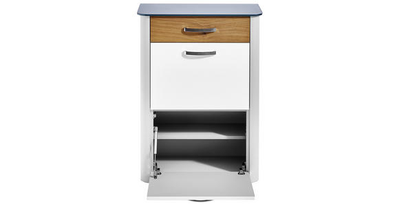 SCHUHKIPPER 71/97/34 cm - Chromfarben/Eichefarben, Design, Glas/Holzwerkstoff (71/97/34cm) - Moderano