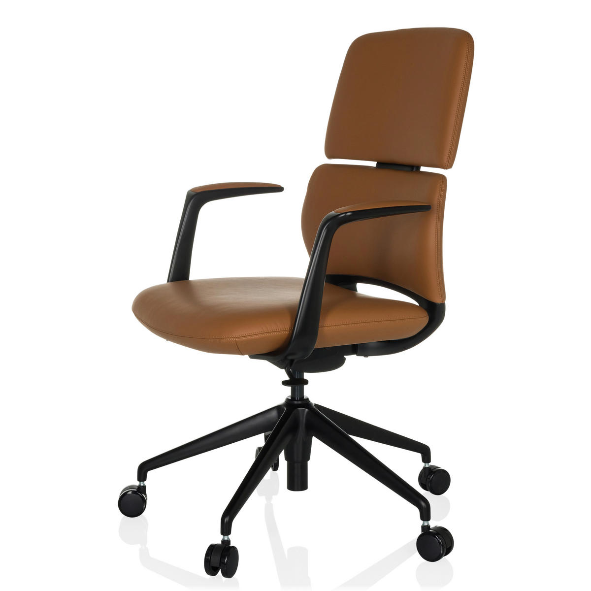 DREHSTUHL  - Schwarz, MODERN, Leder/Kunststoff (62/98-108/60cm) - MID.YOU