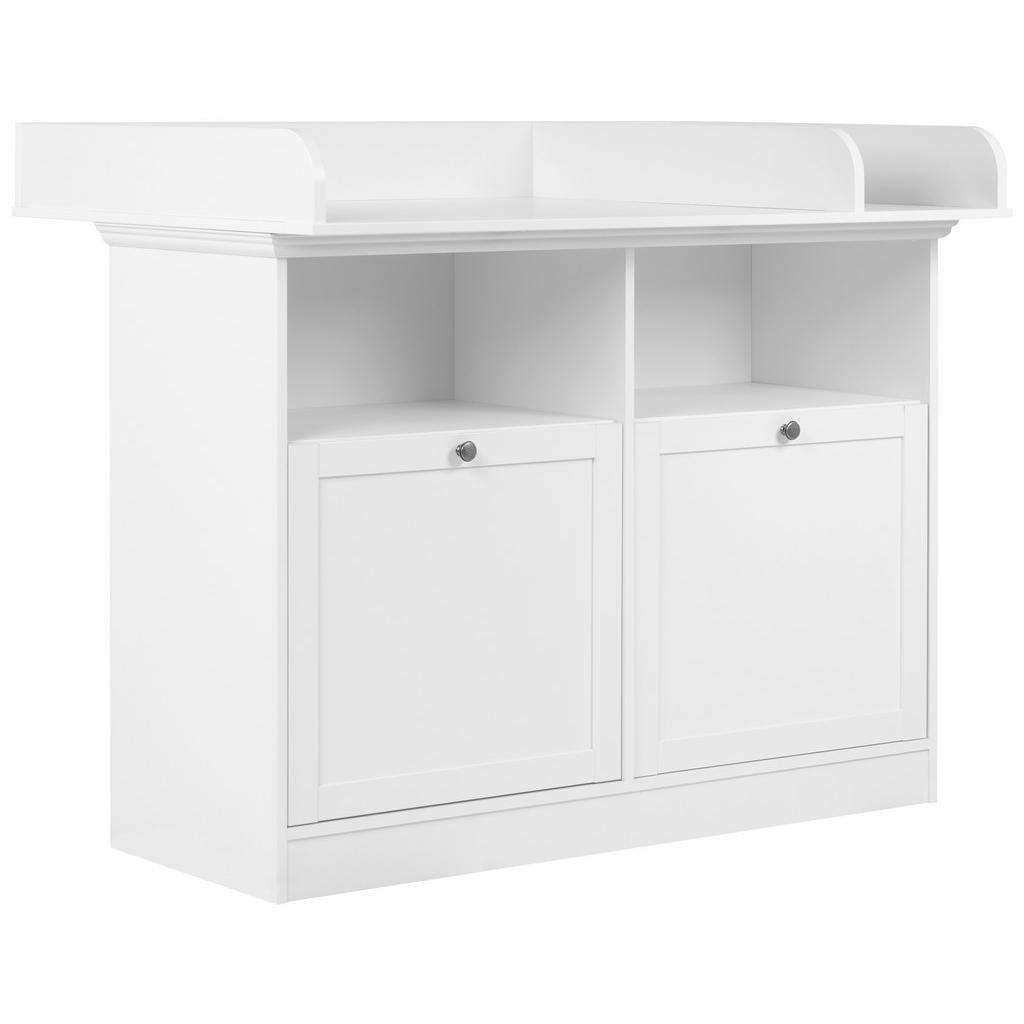 Wickelkommode Landwood B: 120 Cm Weiß 2 Türen