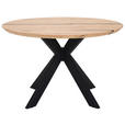 ESSTISCH in Holz, Metall 120/120/76 cm  - Eichefarben/Schwarz, Design, Holz/Metall (120/120/76cm) - Linea Natura