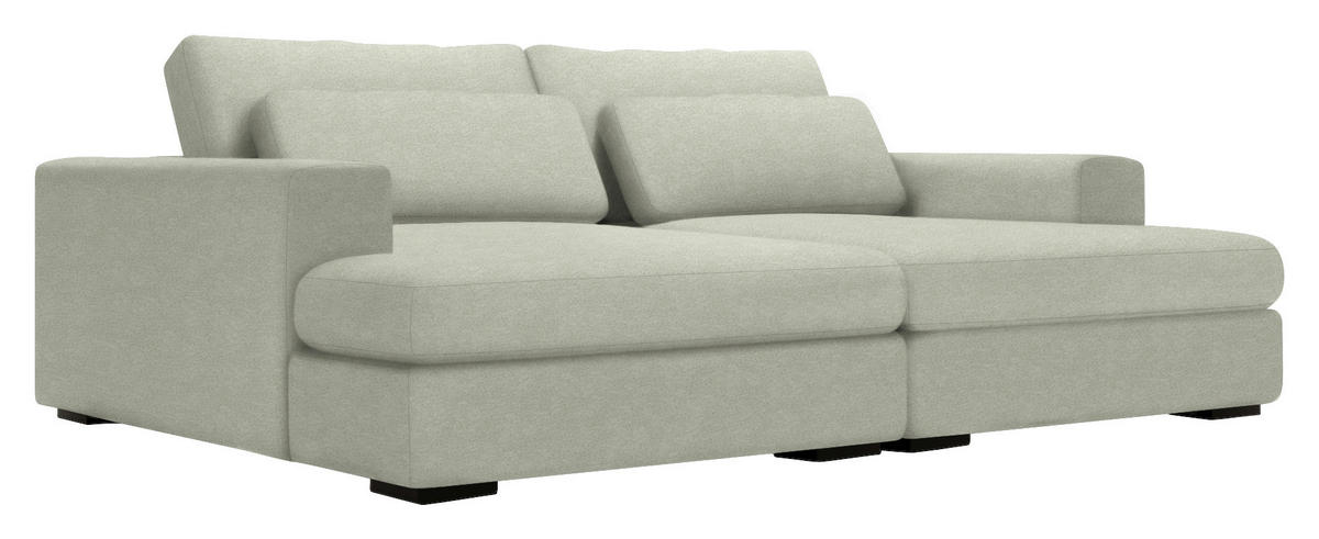 BIGSOFA in Chenille Greige  - Greige/Schwarz, Design, Textil (223/80/158cm) - Lomoco