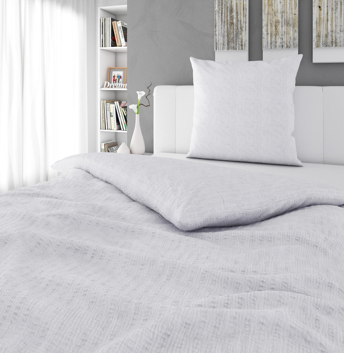 POSTELJINA 140/200 cm  BINAU  - bijela, Basics, tekstil (140/200cm) - Esposa