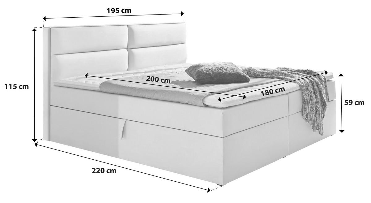 BOXSPRINGBETT 180/200 cm  in Braun  - Braun, MODERN, Holzwerkstoff/Textil (180/200cm) - MID.YOU