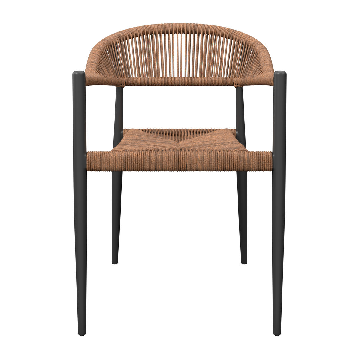 STAPELSESSEL Aluminium Anthrazit, Naturfarben  - Anthrazit/Naturfarben, KONVENTIONELL, Kunststoff/Metall (55/78/59.5cm) - Ambia Garden