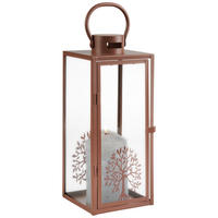 LATERNE - Braun, KONVENTIONELL, Glas/Metall (16/16/41cm)