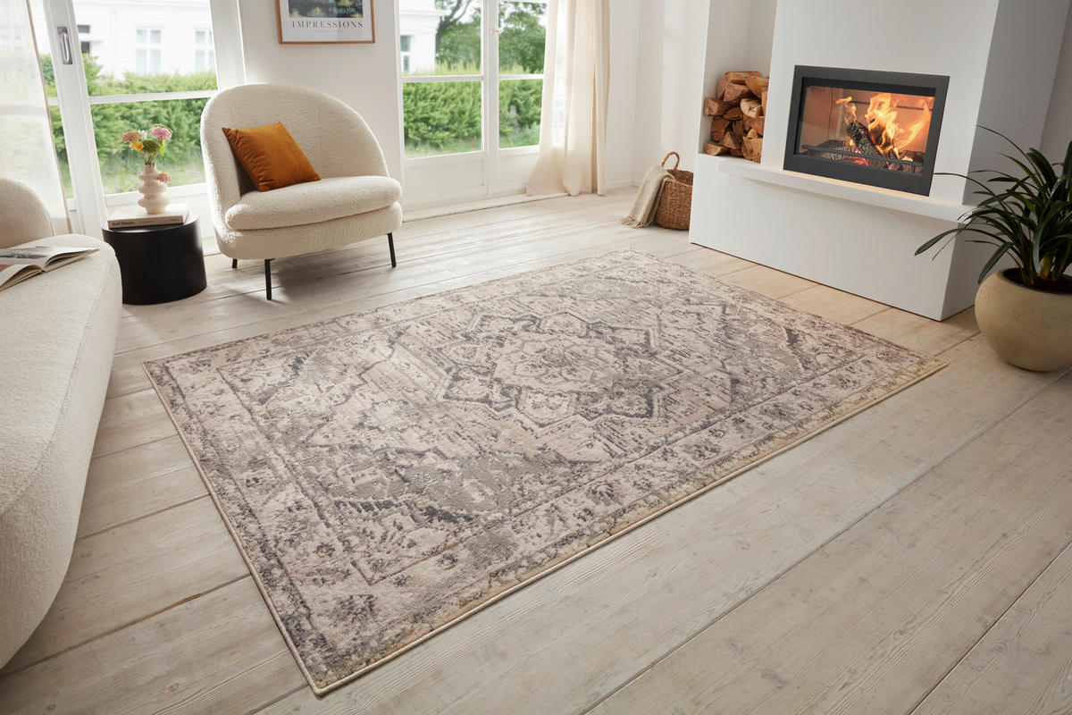 FLACHWEBETEPPICH 200/280 cm Terrain Creme, Grau  - Creme/Grau, Design, Kunststoff/Textil (200/280cm)
