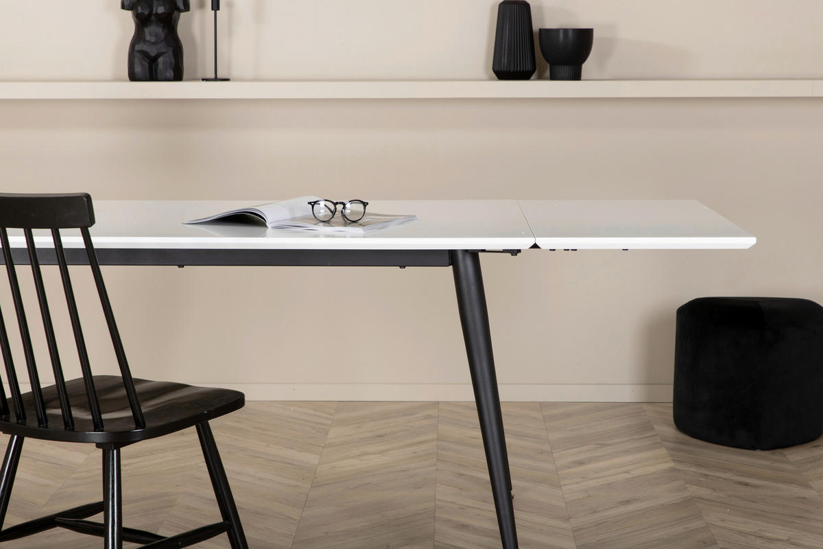 MATBORD i metall, plast 150/90/76 cm   - vit/svart, Design, metall/plast (150/90/76cm) - Livetastic