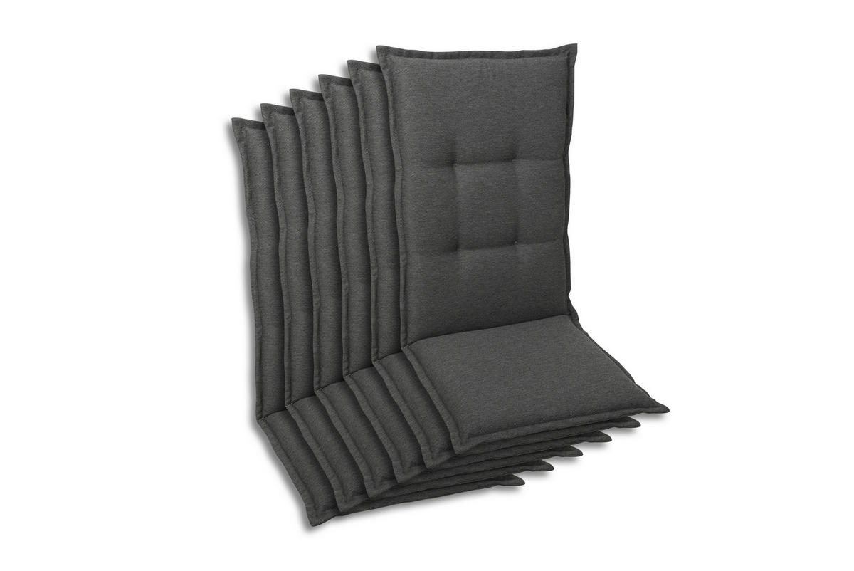 SESSELAUFLAGENSET Uni  - Anthrazit, Basics, Textil (50/7/108cm)