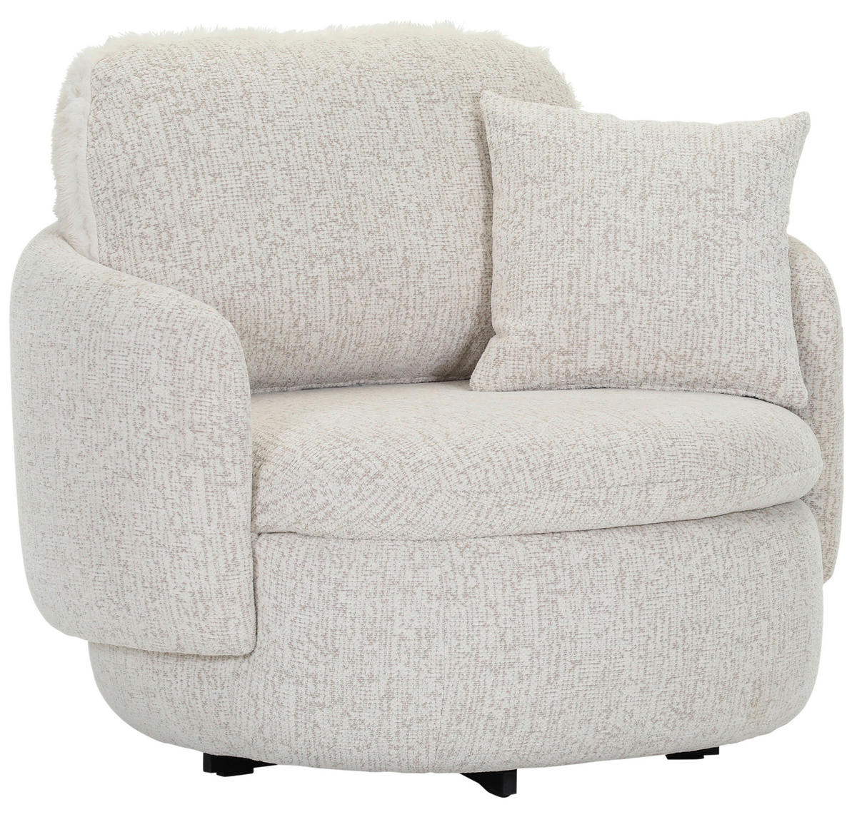 SESSEL in Chenille Beige  - Beige/Creme, Trend, Textil/Metall (103/70/100cm)