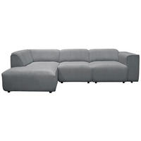 ECKSOFA ANTHONY Grau Cord  - Schwarz/Grau, Design, Kunststoff/Textil (163/275cm) - MID.YOU