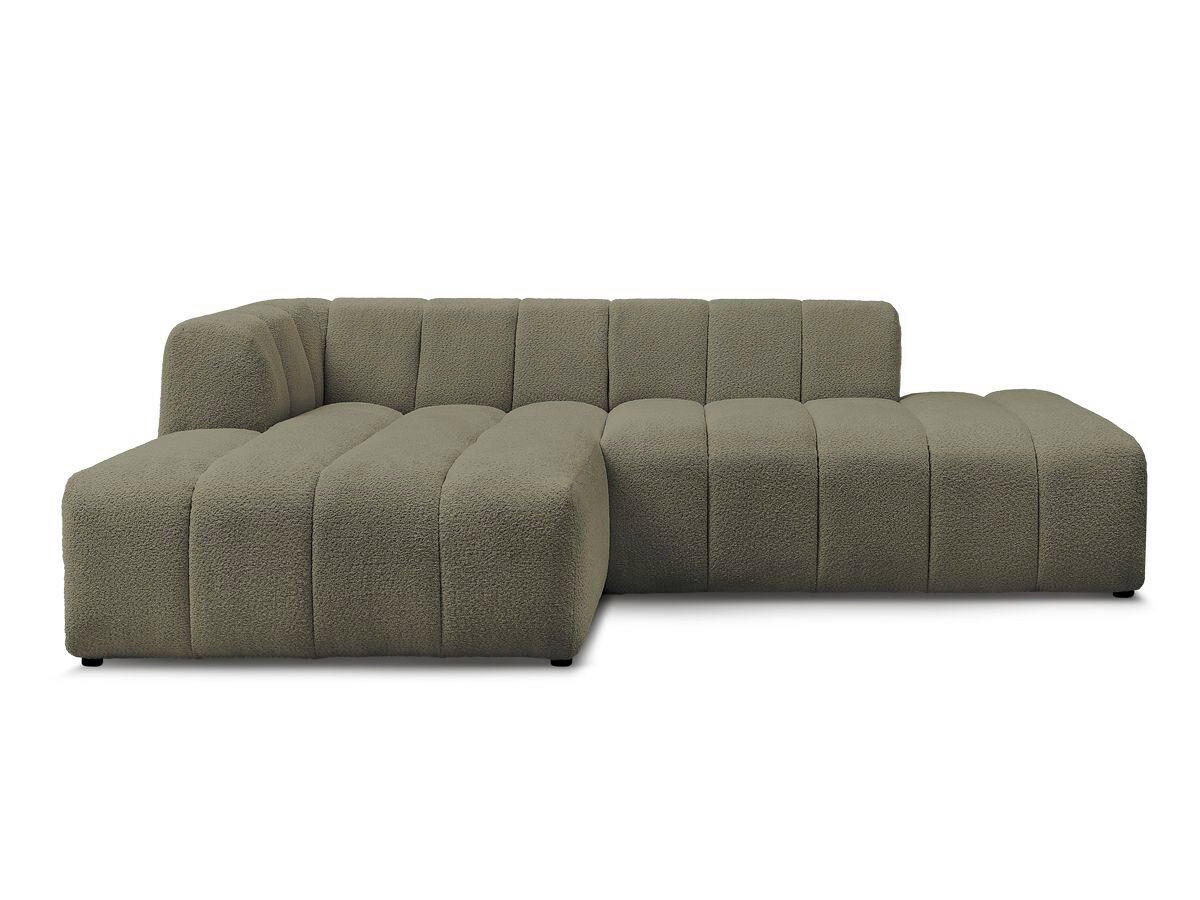 ECKSOFA  ANNECY Grün Bouclé  - Schwarz/Grün, MODERN, Kunststoff/Textil (170/262cm)