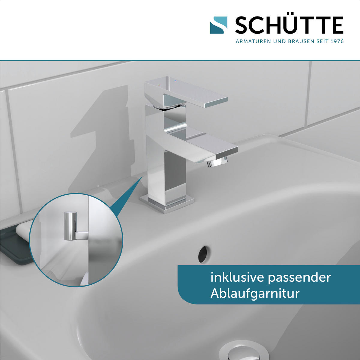 WASCHTISCHARMATUR 5,0/16,0/13,5 cm  - Chromfarben, Basics, Metall (5,0/16,0/13,5cm) - Schütte