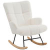 SCHAUKELSTUHL in Bouclé Beige  - Ecru/Beige, MODERN, Holz/Textil (67/85/85cm) - P & B