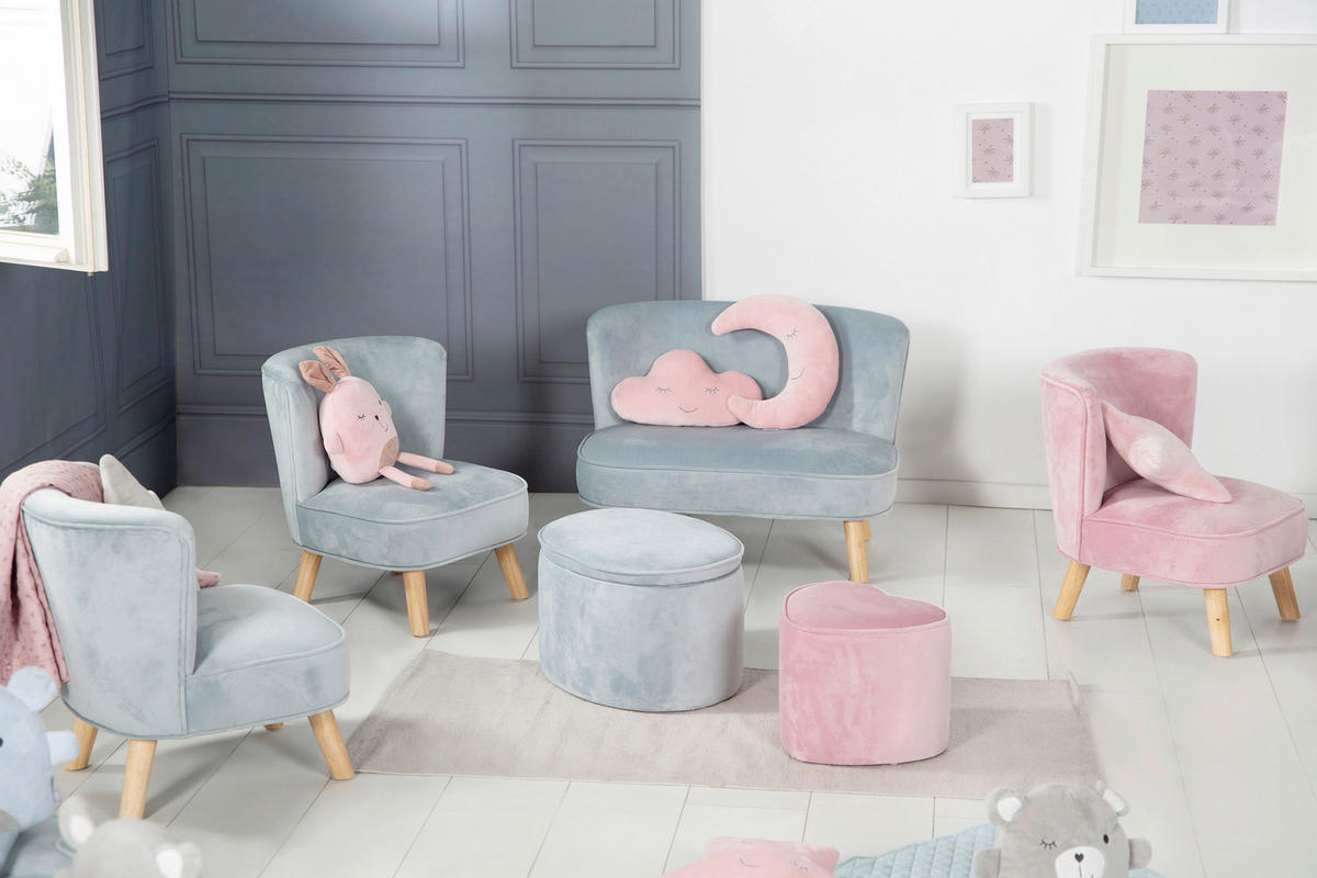 KINDERSOFA - Hellblau, Basics, Textil (70/50/48cm) - Roba