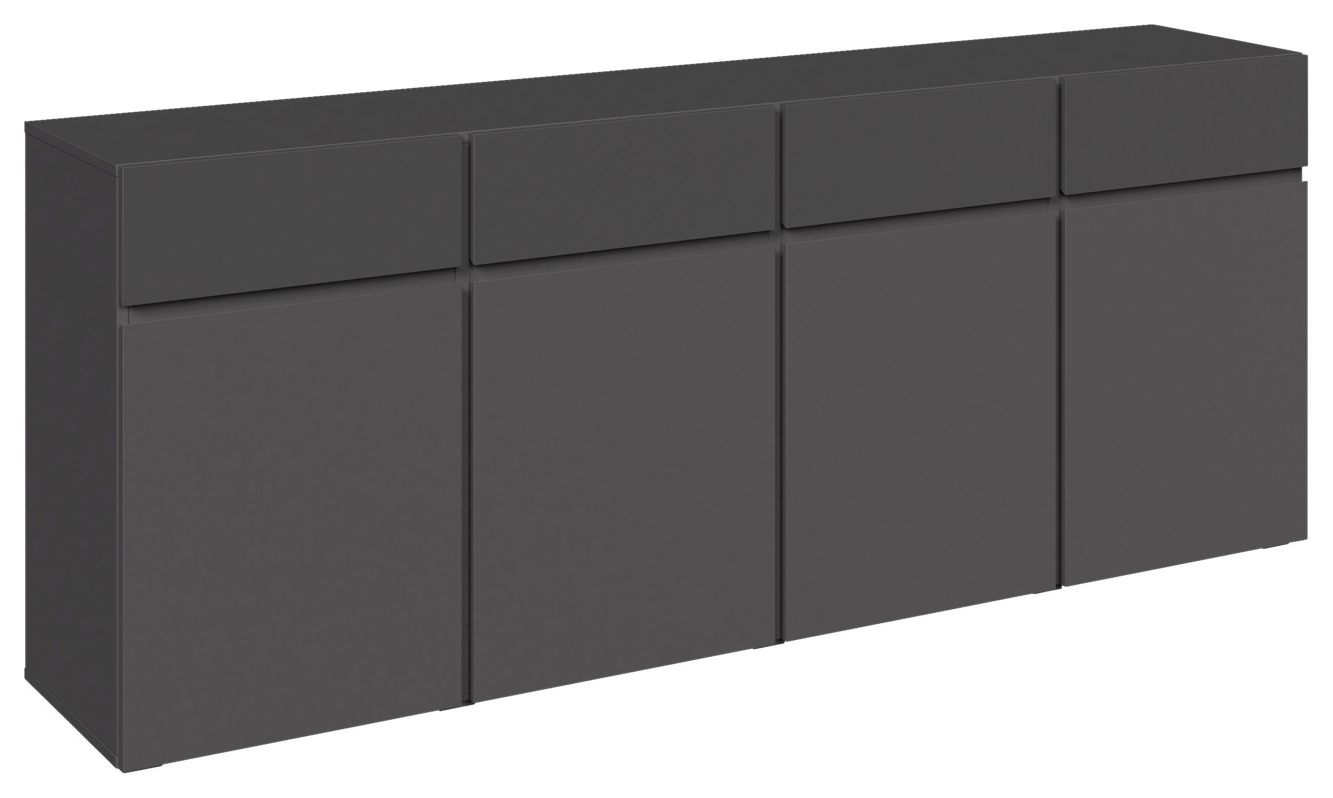 SIDEBOARD  200/79,6/39,8 cm 4 Schublade(n)  - Anthrazit/Schwarz, Design, Holzwerkstoff/Kunststoff (200/79,6/39,8cm) - Xora