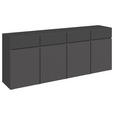 SIDEBOARD  200/79,6/39,8 cm 4 Schublade(n)  - Anthrazit/Schwarz, Design, Holzwerkstoff/Kunststoff (200/79,6/39,8cm) - Xora