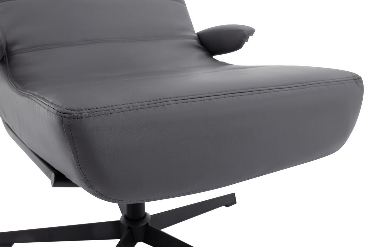 RELAXAČNÉ KRESLO S PODNOŽKOU, textil, sivá - čierna/sivá, Design, kov/textil (68/101/85cm) - Livetastic