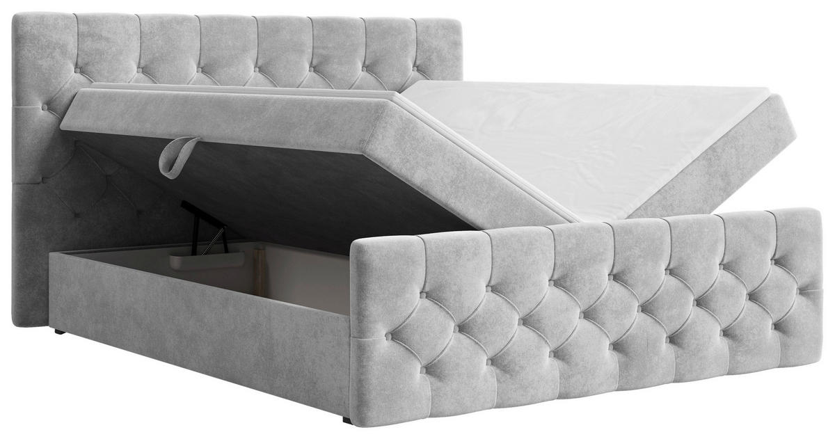 BOXBETT 140/200 cm  in Grau  - Schwarz/Grau, MODERN, Holz/Kunststoff (140/200cm) - MID.YOU