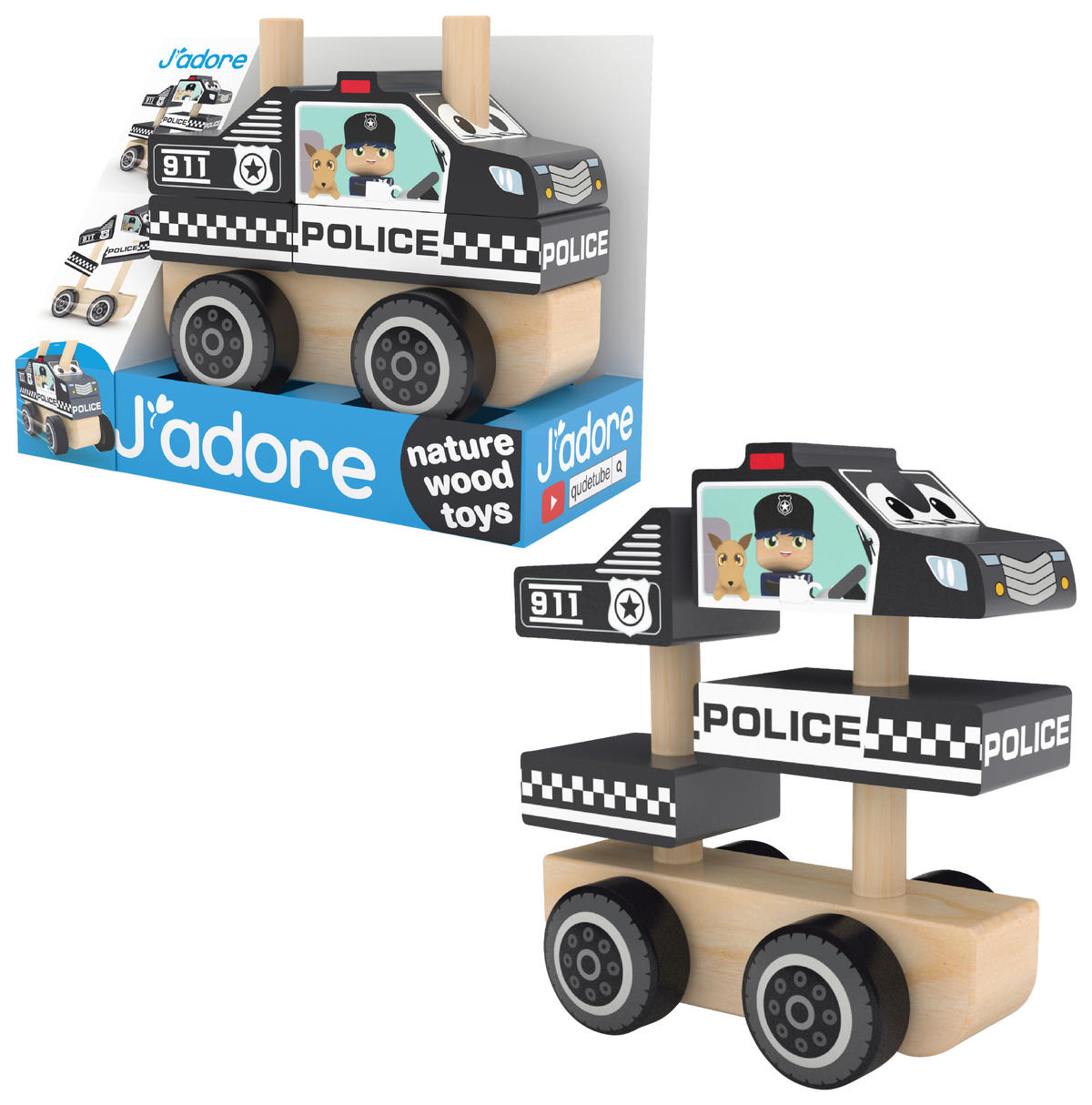 POLIZEIAUTO  - Multicolor, Basics, Holz/Metall (10,5/6,5/8,5cm)