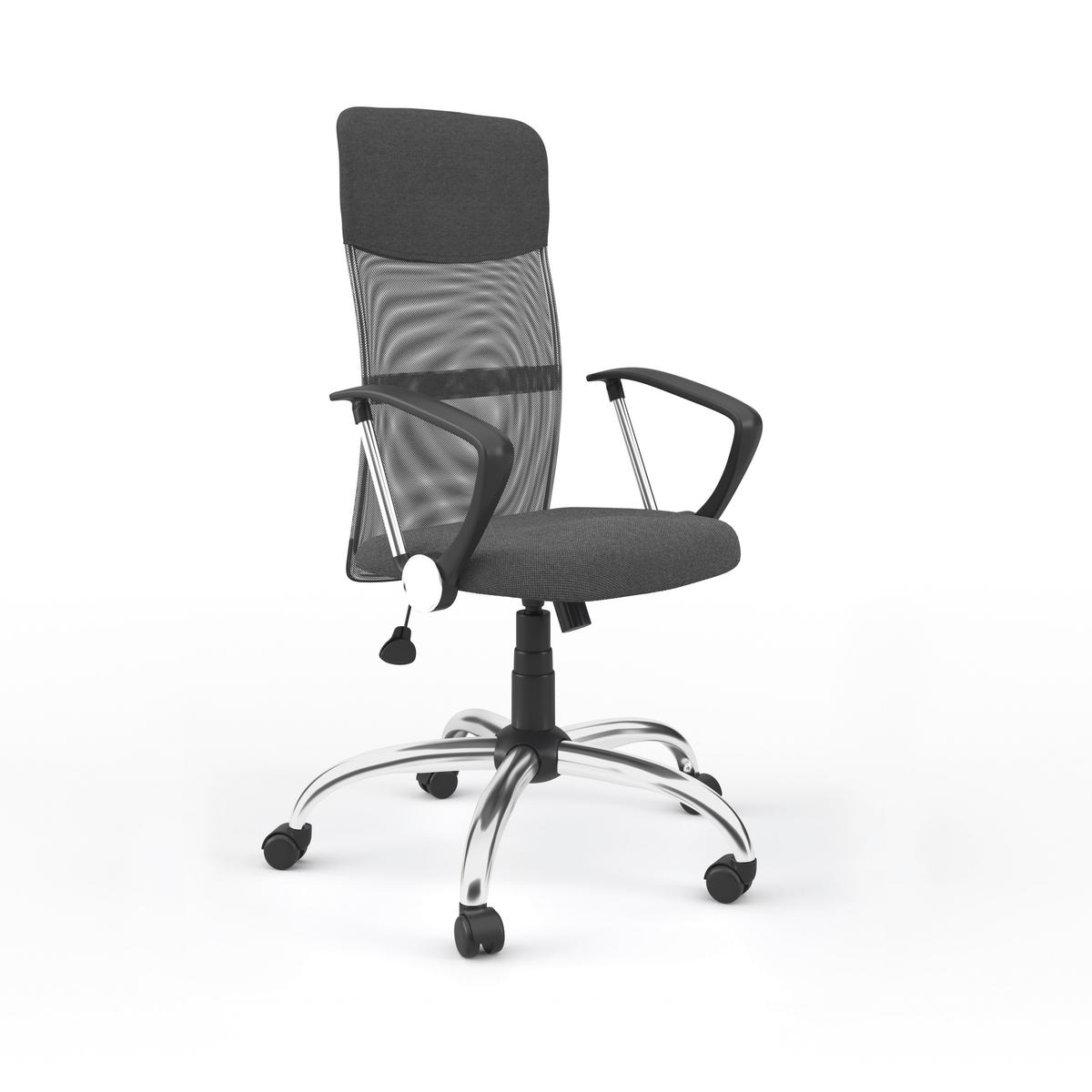 DREHSTUHL Grau  - Chromfarben/Grau, Design, Leder/Holz (60/120/52cm) - MID.YOU