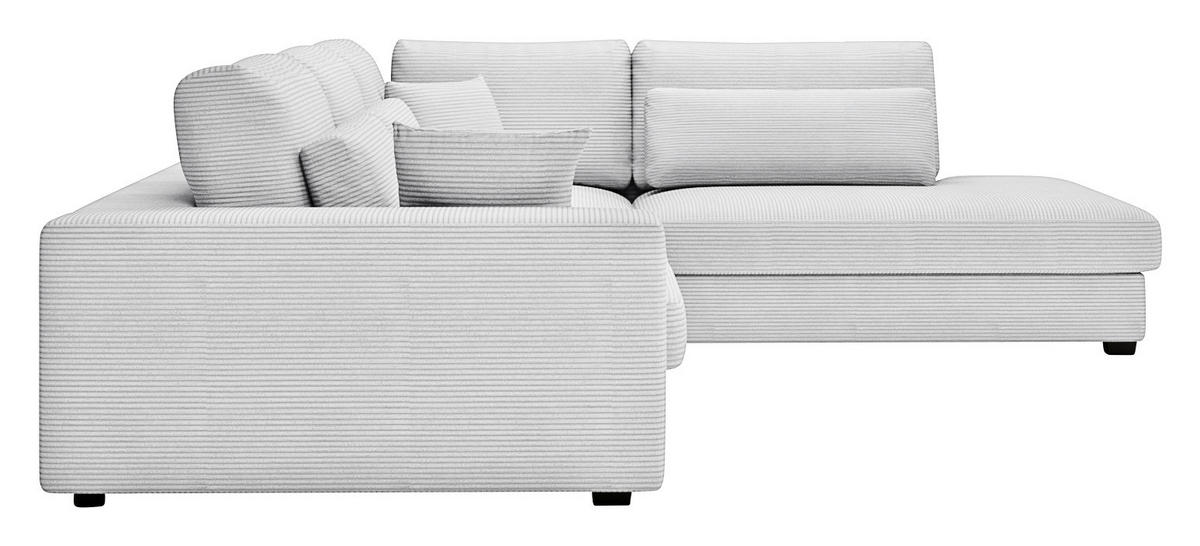 ECKSOFA Hellgrau Cord  - Hellgrau/Schwarz, KONVENTIONELL, Kunststoff/Textil (314/250cm) - Carryhome