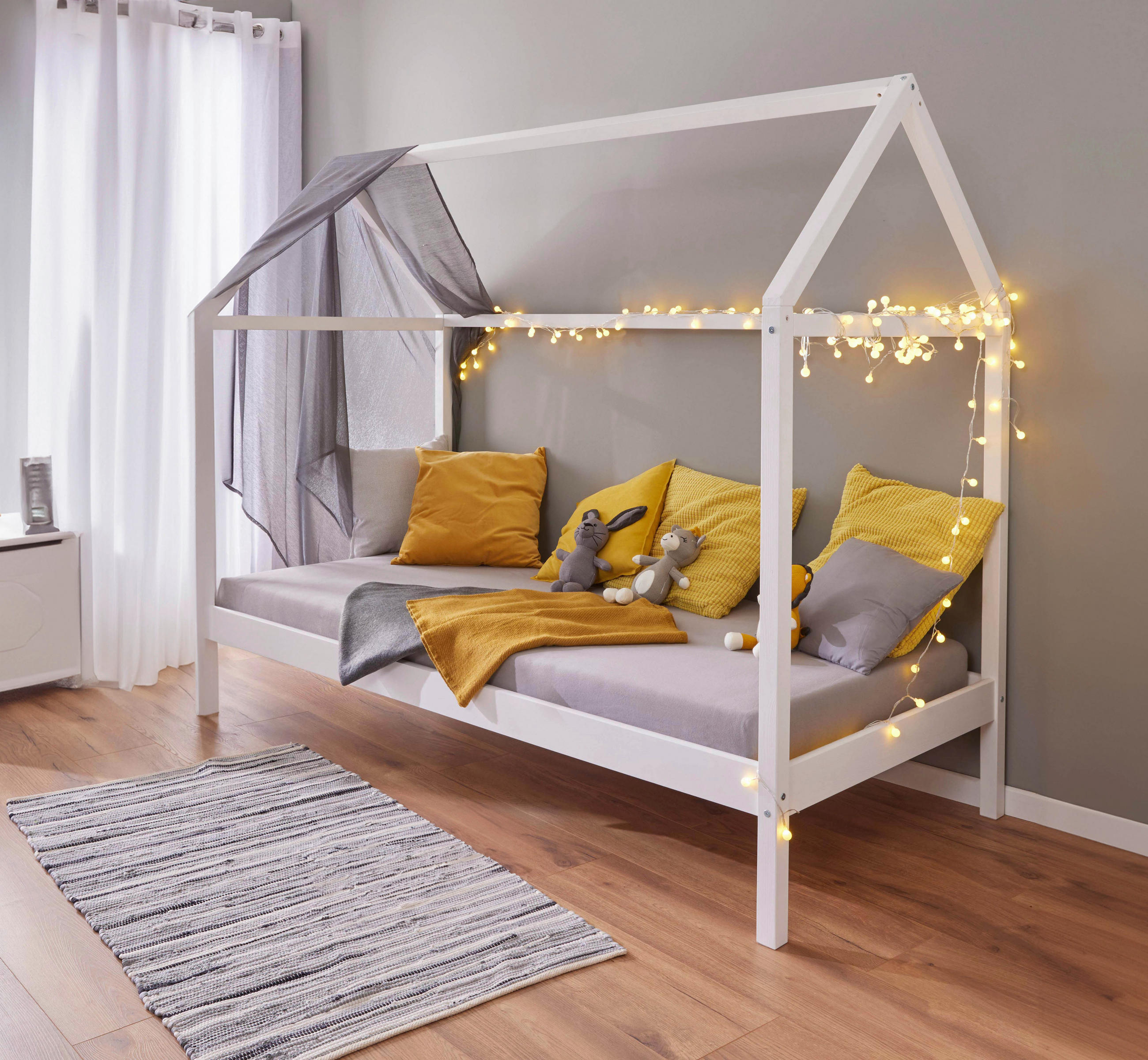 HAUSBETT 90/200 cm Weiss  - Weiss, Modern, Holz (90/200cm) - MID.YOU