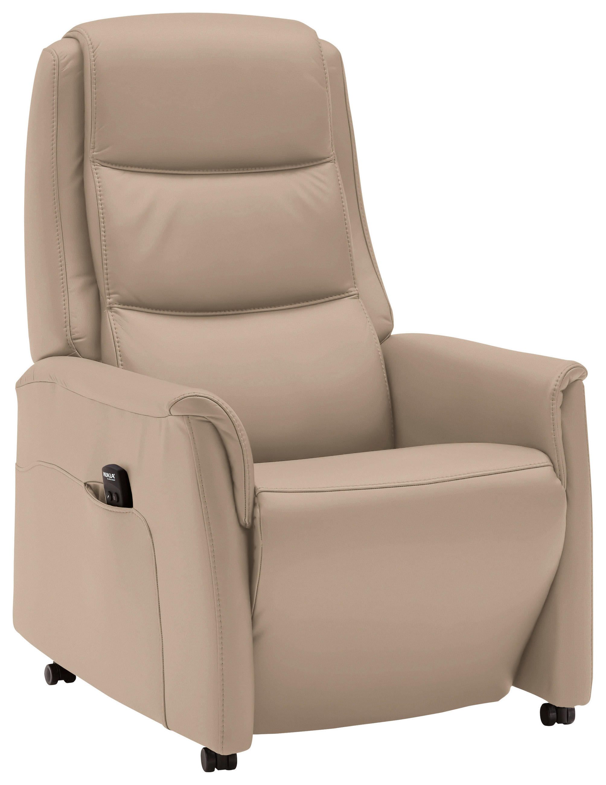 FERNSEHSESSEL Valdera  mit Relaxfunktion, Aufstehhilfe, Rücken echt Echtleder Sandfarben  - Sandfarben/Schwarz, KONVENTIONELL, Leder/Kunststoff (70/107/88cm) - Livetastic