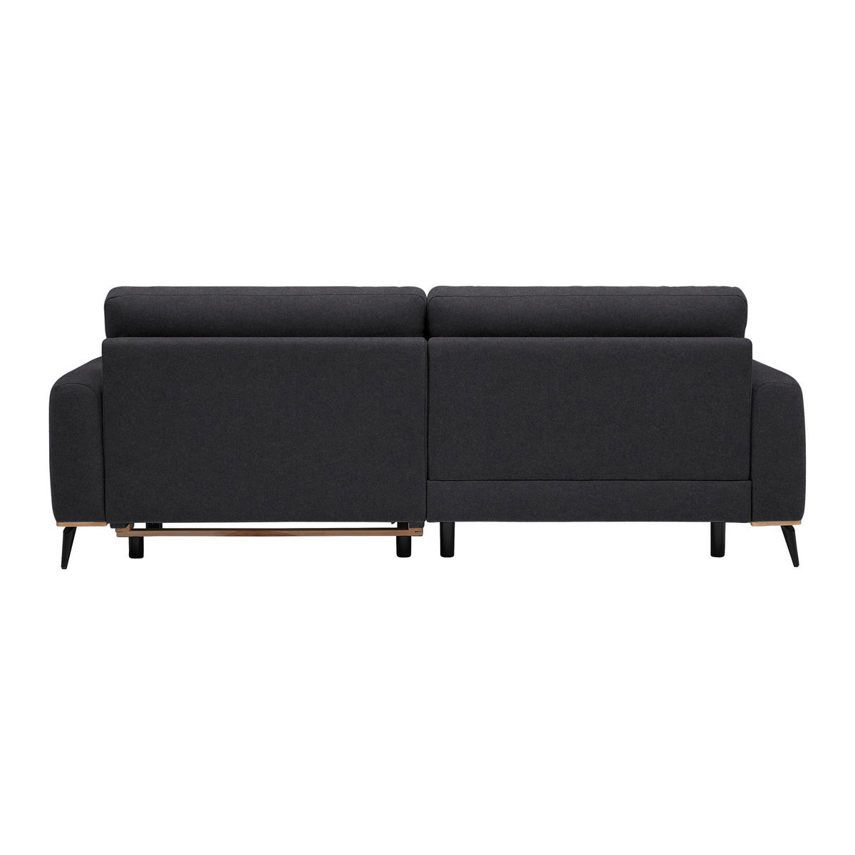 ECKSOFA in Lederlook, Mikrofaser Platinfarben  - Platinfarben/Schwarz, Konventionell, Holz/Textil (167/234cm) - MID.YOU