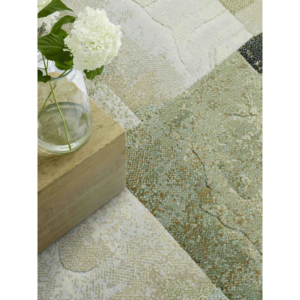 Thumbnail - Novel Webteppich Catania, Grün, Hellgrün, Beige, Textil, Graphik, rechteckig, 160x230 cm, Oeko-Tex® Standard 100, für Fu...