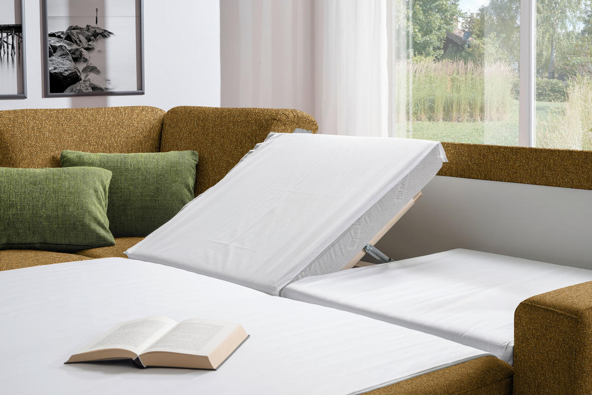 WOHNLANDSCHAFT  in Mikrovelours Senfgelb  - Anthrazit/Senfgelb, KONVENTIONELL, Textil (158/323/237cm) - Sedda