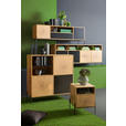 NACHTSCHRANK 44/55/40 cm  - Eichefarben/Schwarz, Design, Holzwerkstoff/Metall (44/55/40cm) - Carryhome